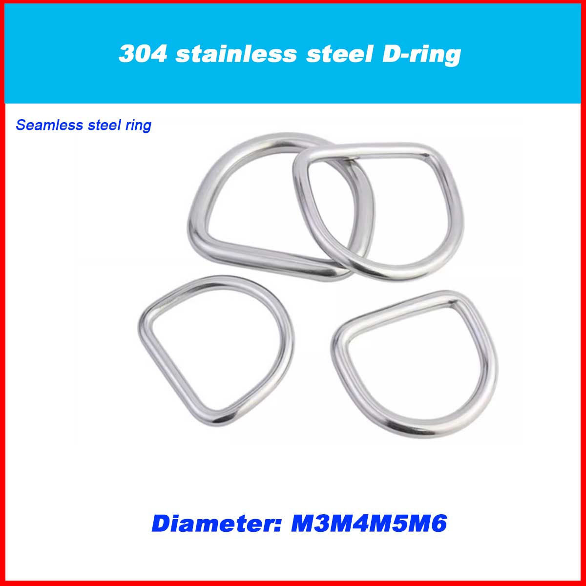 D Ring Strap - Pierścień D ze stali nierdzewnej 304